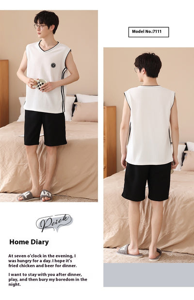 Pijama Tipo Chaleco sin Mangas para Hombre - Algodón Puro Verano - Image 31