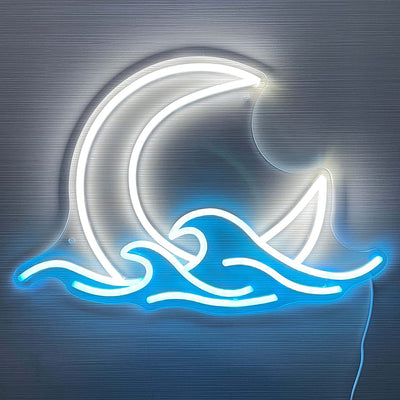 Lámpara Neon Luna para Habitación Infantil - Luz Nocturna Cálida