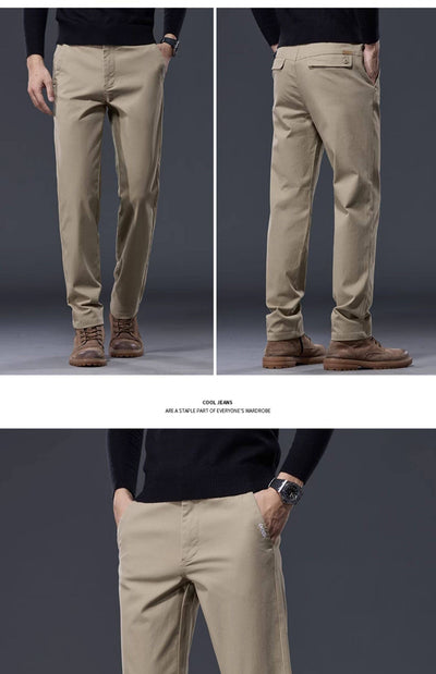 Pantalones Casuales de Algodón Puro con Stretch - Corte Recto Relajado para Hombre - Image 16
