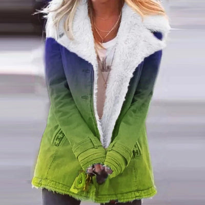 Chaqueta Acolchada de Algodón con Degradado de Color para Mujer - Image 13