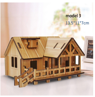 Set de Rompecabezas 3D Artesanal Casa Pequeña Tienda de Papelería - Image 10