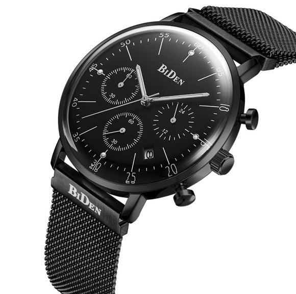 Reloj Elegante de Malla Ultrafina con Tres Esferas - Diseño Minimalista