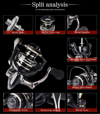 Carrete de Pesca Metal con Caña Telescópica y Rueda de Cebo - Image 15