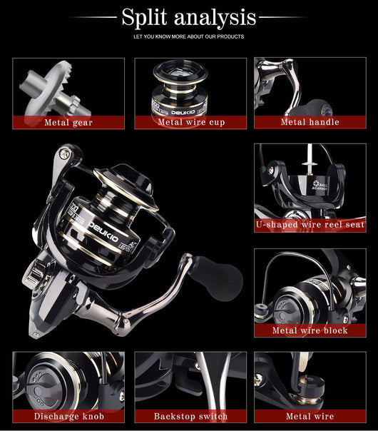 Carrete de Pesca Metal con Caña Telescópica y Rueda de Cebo - Image 15