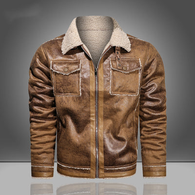 Chaqueta Retro Casual para Hombre Talla Grande con Solapa de Terciopelo