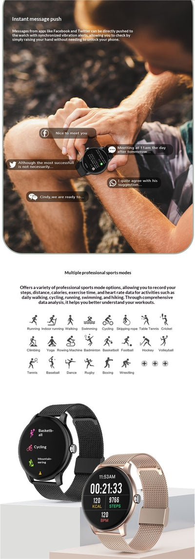 Pulsera Deportiva Inteligente con Pantalla Táctil - Monitor de Frecuencia Cardíaca y Podómetro - Image 22