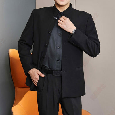 Saco Slim Fit Primavera-Otoño con Inspiración Oriental - Image 14