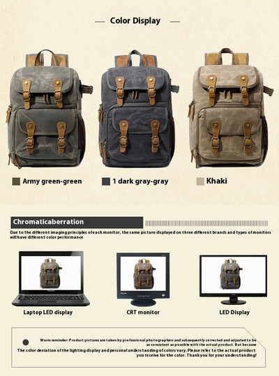 Mochila Cámara SLR Impermeable de Lona - Unisex Profesional - Image 28