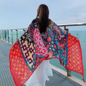 Pañuelo Protector Solar Estampado Flores Multicolor - Máscara Versátil - Image 16