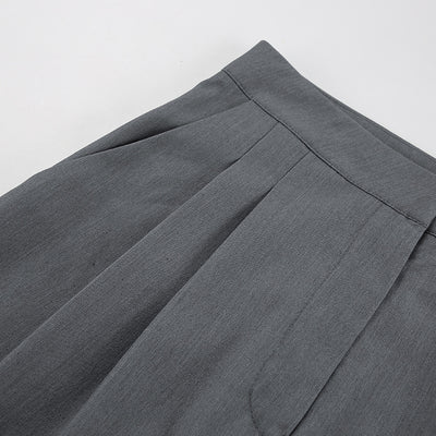 Conjunto de Pantalón Ancho y Blusa Gris de Manga Larga Cintura Alta Efecto Reductor - Image 25