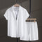 Conjunto de Playa para Hombre: Camisa Floral Manga Corta y Shorts