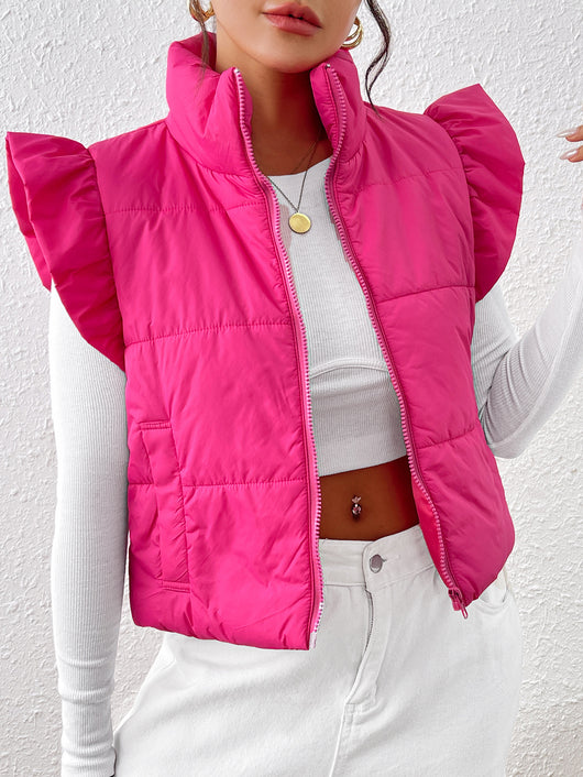 Chaleco Térmico Acolchado de Algodón con Cuello Alto Slim - Image 17