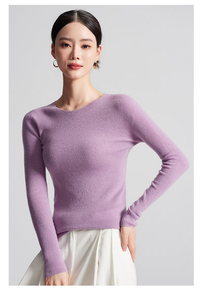 Suéter de Lana Cuello Redondo Lavable a Máquina para Mujer - Image 21