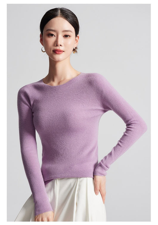 Suéter de Lana Cuello Redondo Lavable a Máquina para Mujer - Image 21