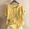 Camiseta Vintage Estampada Cuello Redondo para Verano