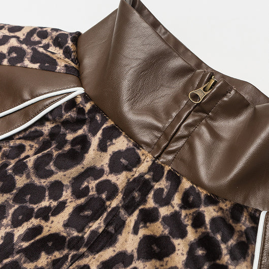 Chaqueta de Cuero PU con Detalles Leopardo - Image 4