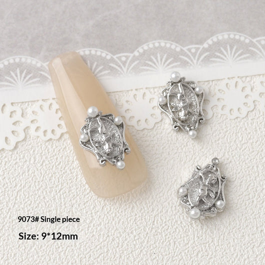 Accesorios de Decoración de Uñas con Moño de Circón Plateado - Image 29