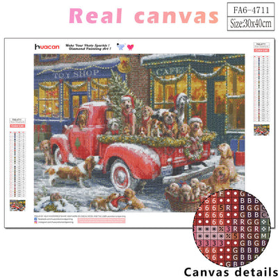 Cuadro Mosaico Navideño Perro - Pintura de Diamantes Artesanal - Image 12