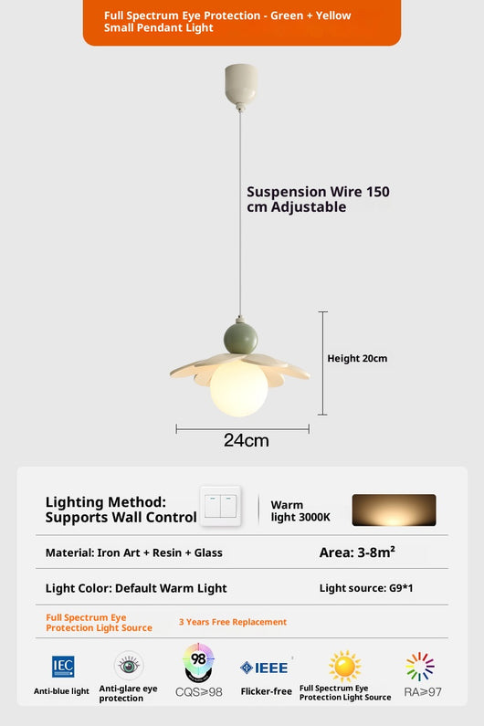 Lámpara de Techo Minimalista Crema para Mesita de Noche - Image 6