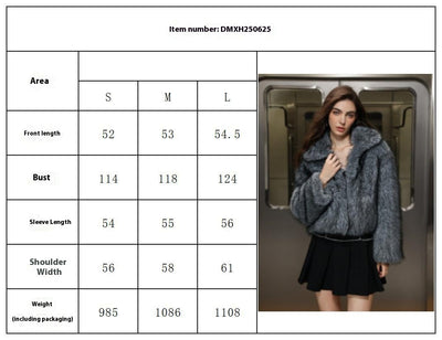 Chaqueta Cálida de Cuello Solapa con Pelaje para Mujer - Image 6