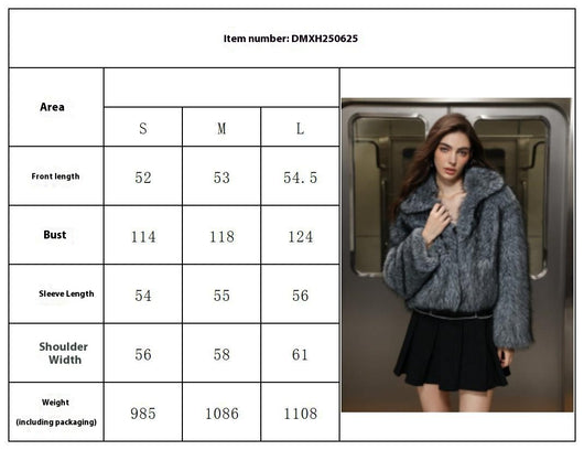Chaqueta Cálida de Cuello Solapa con Pelaje para Mujer - Image 6