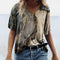 Camiseta Cuello V Estampado Mapa