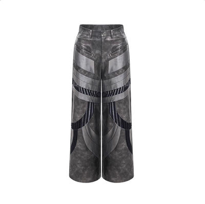Pantalones Casuales de Invierno con Malla Calada y Detalles Patchwork - Image 16