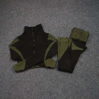 Conjunto Deportivo de 3 Piezas Yoga Fitness con Tela Elástica - Image 23