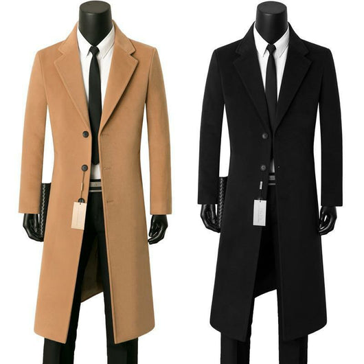 Abrigo de Lana Casual Elegante para Hombre - Largo Medio - Image 14