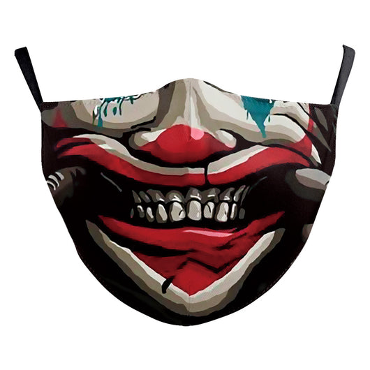 Halloween funny face mask with a digital print of a stitched-up face and yellow teeth, featuring ear hooks. - Image 7