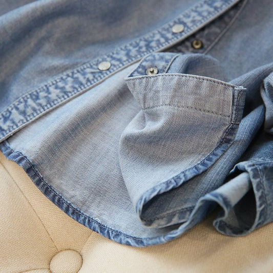 Camisa Tencel Denim Manga Larga para Mujer - Image 2