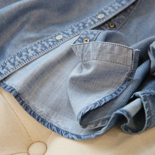 Camisa Tencel Denim Manga Larga para Mujer - Image 2