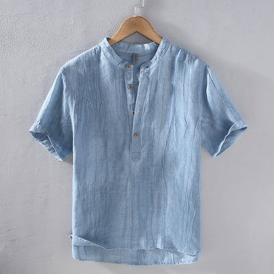 Camisa Casual de Lino Retro Estilo Japonés para Hombre - Image 9