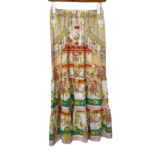Falda Midi Estampada de Seda con Cintura Elástica Goddess - Image 2