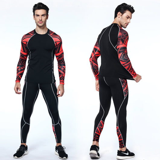 Conjunto Deportivo Estampado de Manga Larga para Hombre - Image 9