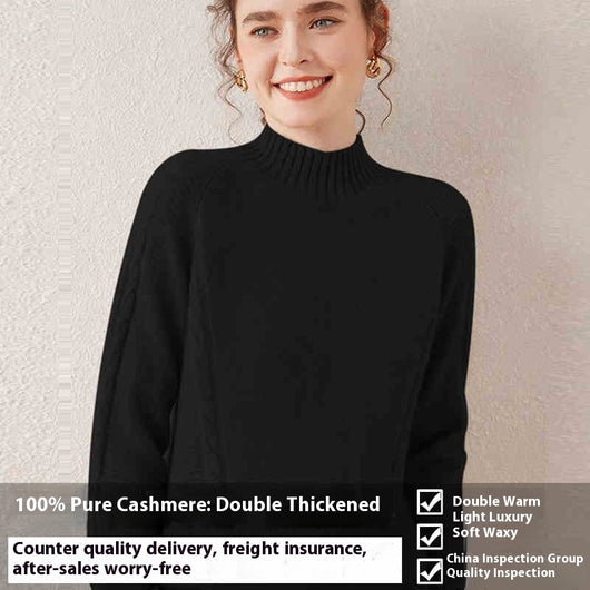 Suéter de Cachemira Pura para Otoño e Invierno - Tejido Grueso - Image 4
