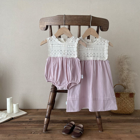 Vestido Princesa para Hermanas con Encaje y Bordado Delicado - Image 4