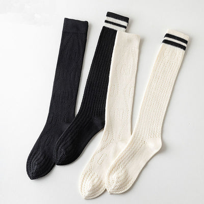 Calcetines JK Estilo Japonés Hueco Negro y Blanco con Relleno Suave - Image 6