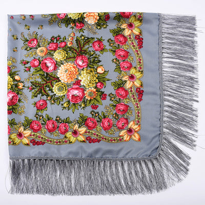 Pashmina Étnica con Flores Bordadas y Borlas - Image 21