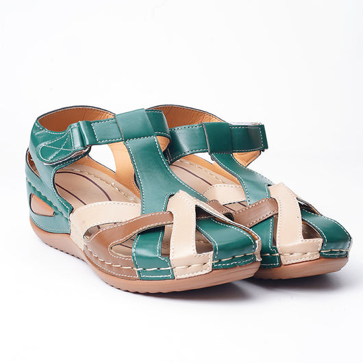 Sandalias Cuña Vintage con Hebilla Cruzada para Mujer - Image 11