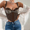 Camisola Encaje Leopardo Espalda Descubierta para Mujer