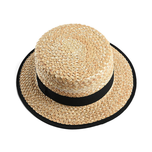Sombrero de Paja Plano para Mujer - Accesorio Playa y Vacaciones - Image 11