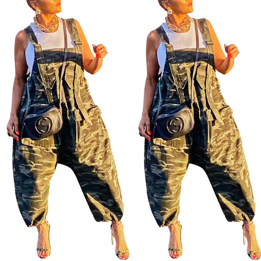 Jumpsuit Holgado de Camuflaje para Trabajo Casual - Image 10