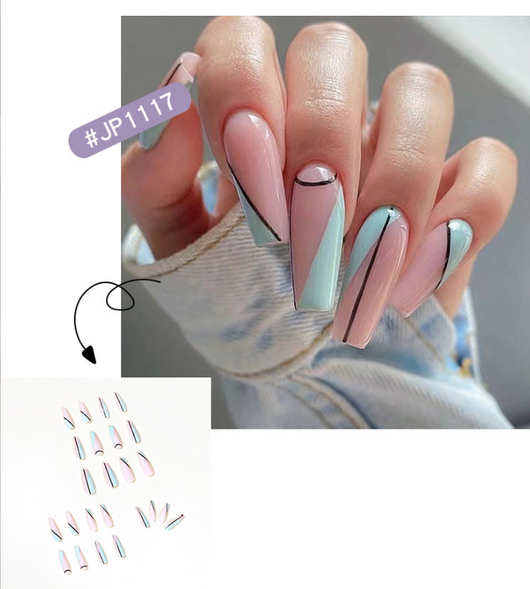 Uñas Decorativas con Cristales Brillantes para Mujer - Image 12