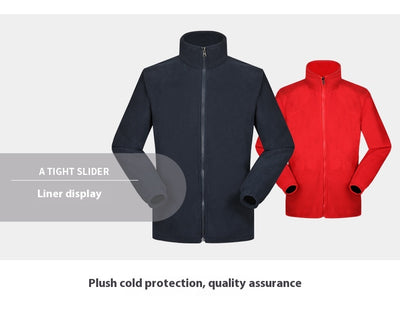Chaqueta Impermeable Reversible de Dos Piezas con Forro de Terciopelo Coral - Image 12
