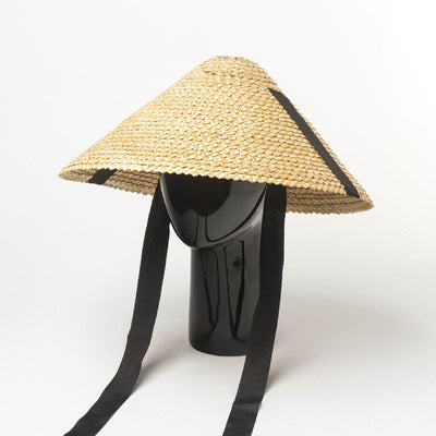 Sombrero de Paja Tejido Onda con Correa