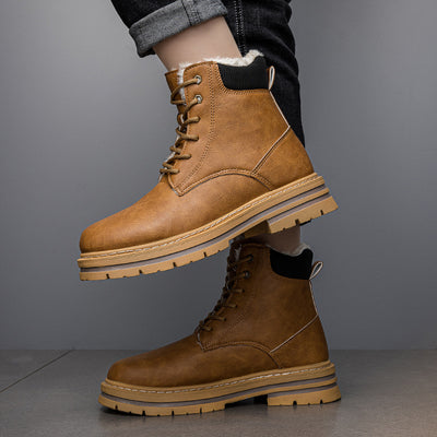 Botas Vaqueras Western para Hombre Invierno Cálidas Suela Gruesa Estilo Retro - Image 12
