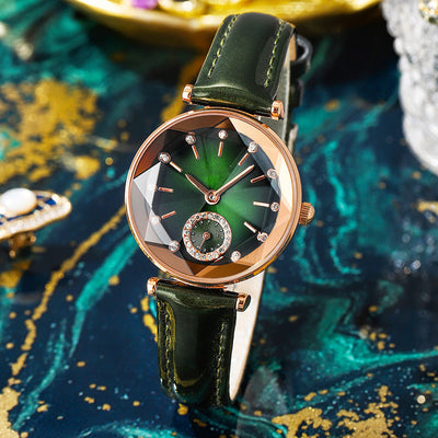 Reloj Pulsera Diamantes para Mujer con Correa de Cuero - Image 3