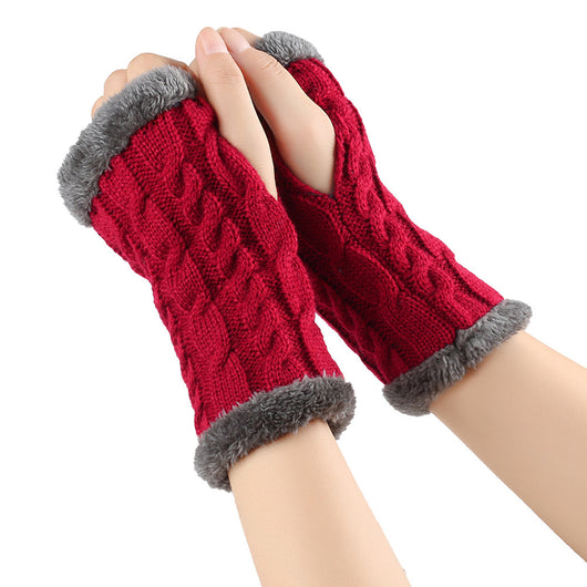 Guantes de Invierno Tejidos sin Dedos - Lana Térmica Gruesa para Mujer - Image 16