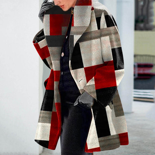 Chaqueta de Lana Estampada para Mujer